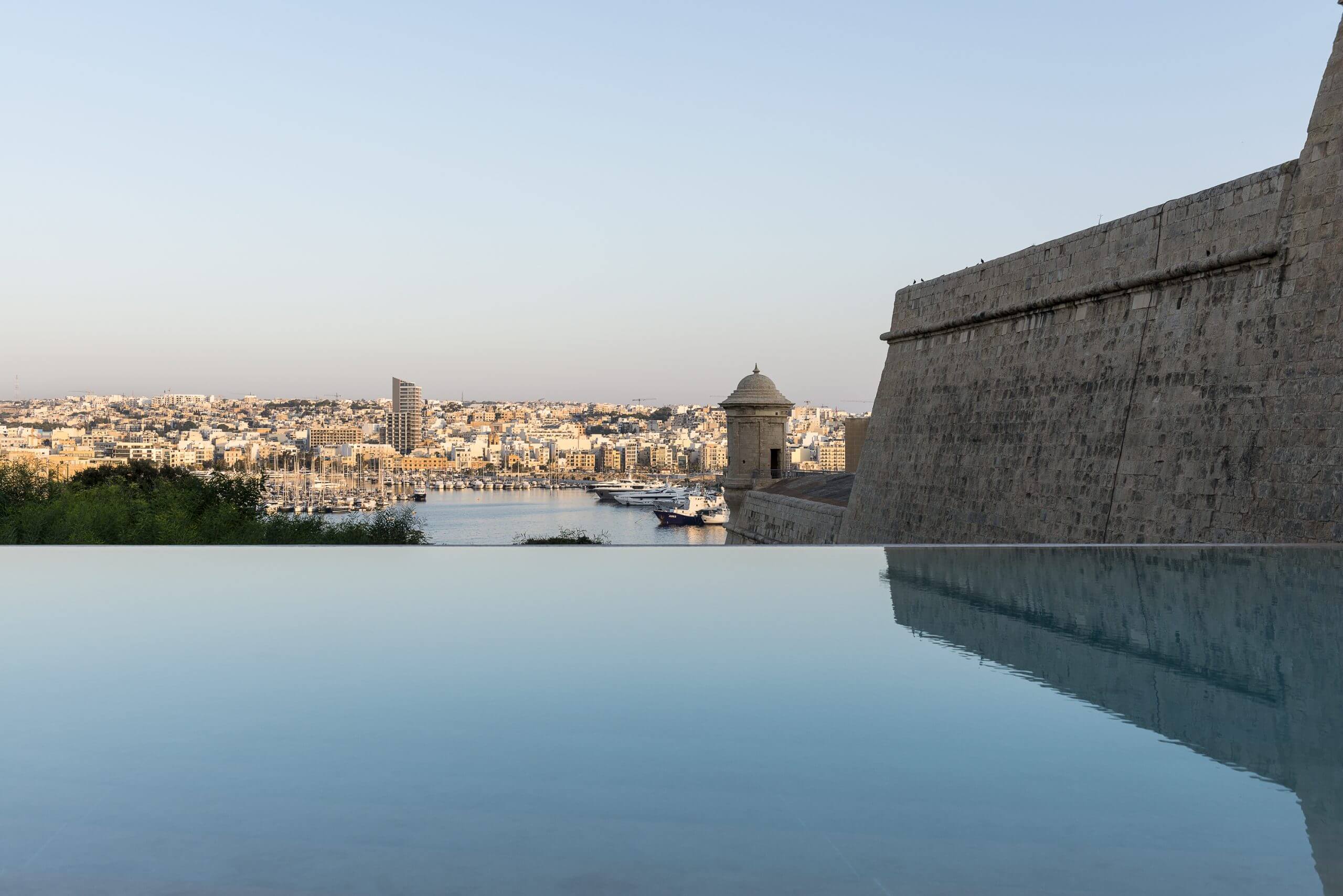 Phoenicia Malta Pool overlooks the bay of Malta