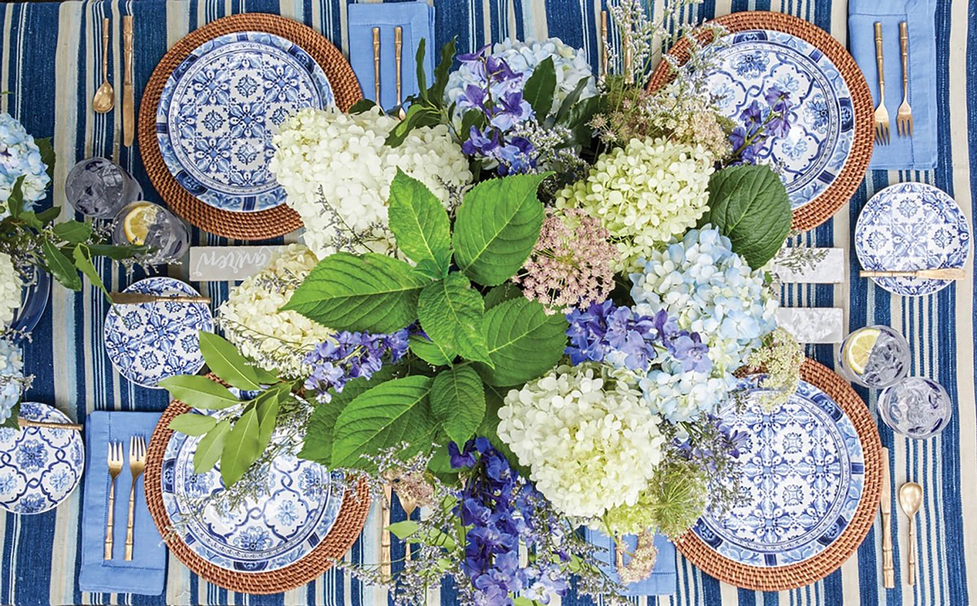 Hosts Global | Design Edition | Tablescape with Hydrangeas