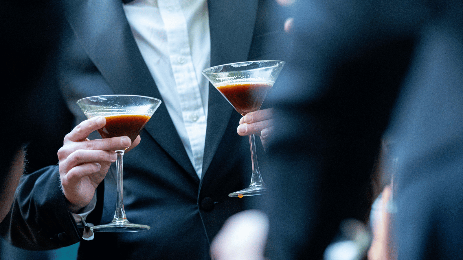 Two gentlemen enjoying a martini