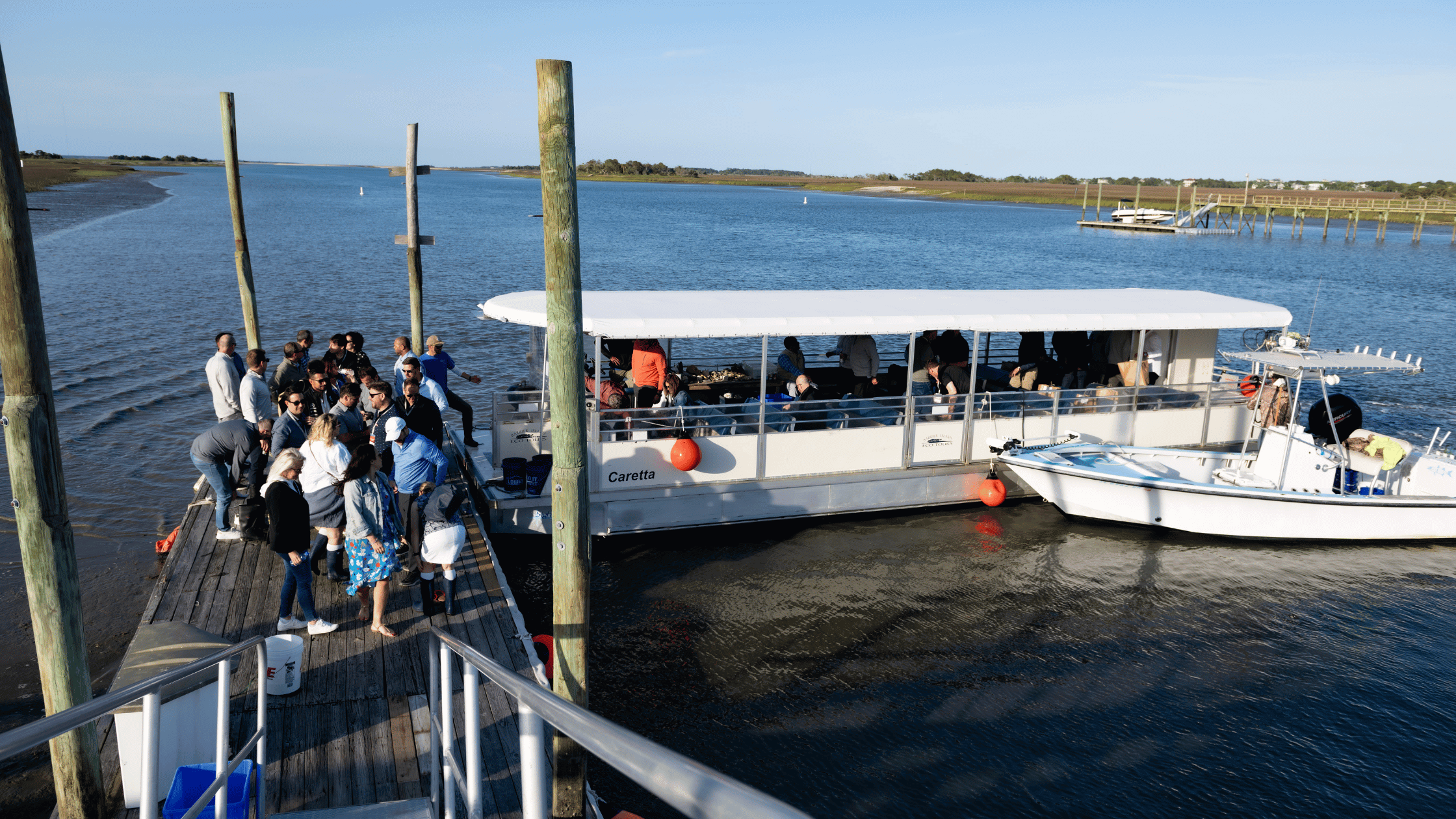 a group of people on a boat