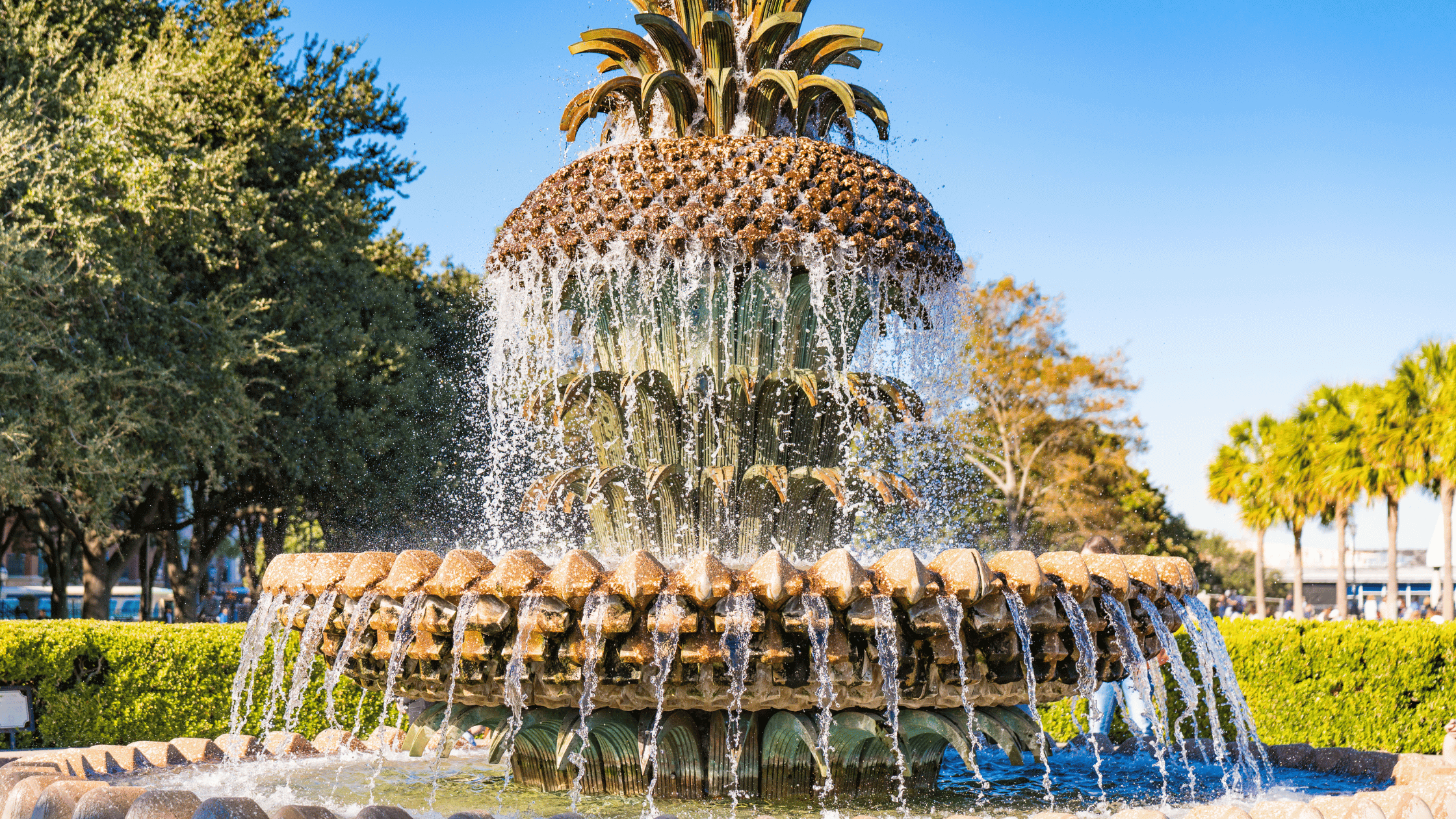 a pineapple fountain with water coming out of it