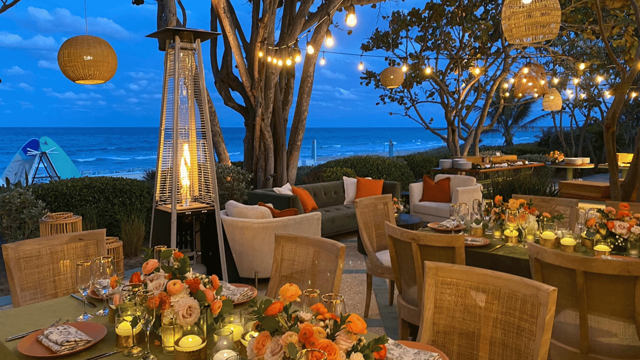 Outdoor table setting for an event