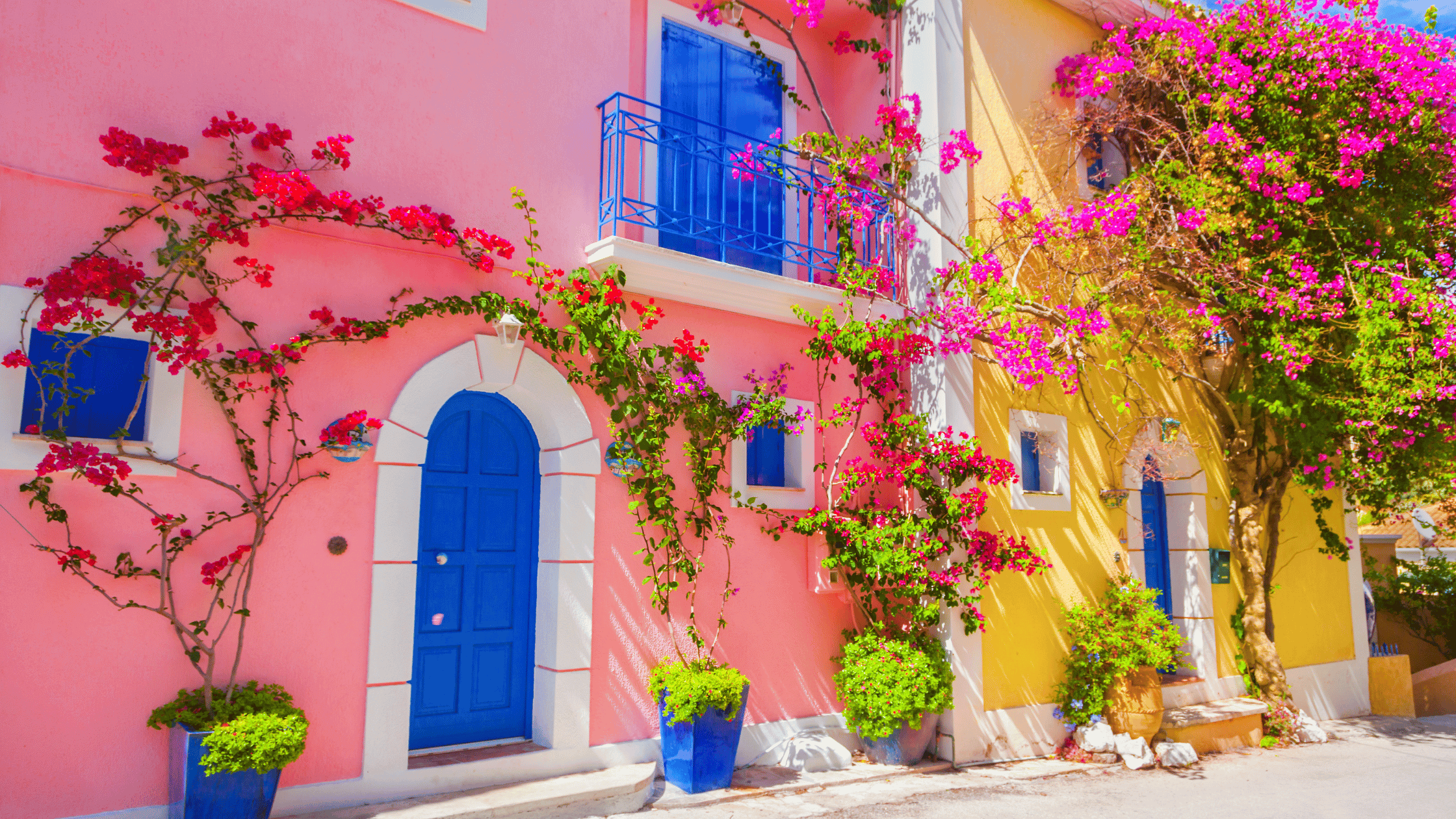 Colorful Greek Buildings in Greece