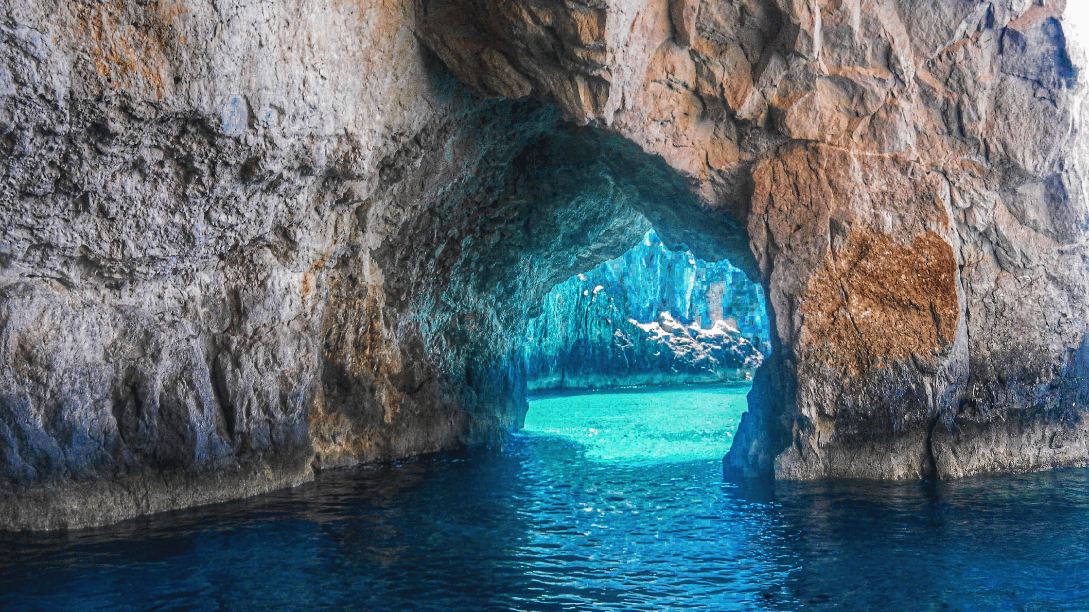 Greek Caves in the Aegean Sea