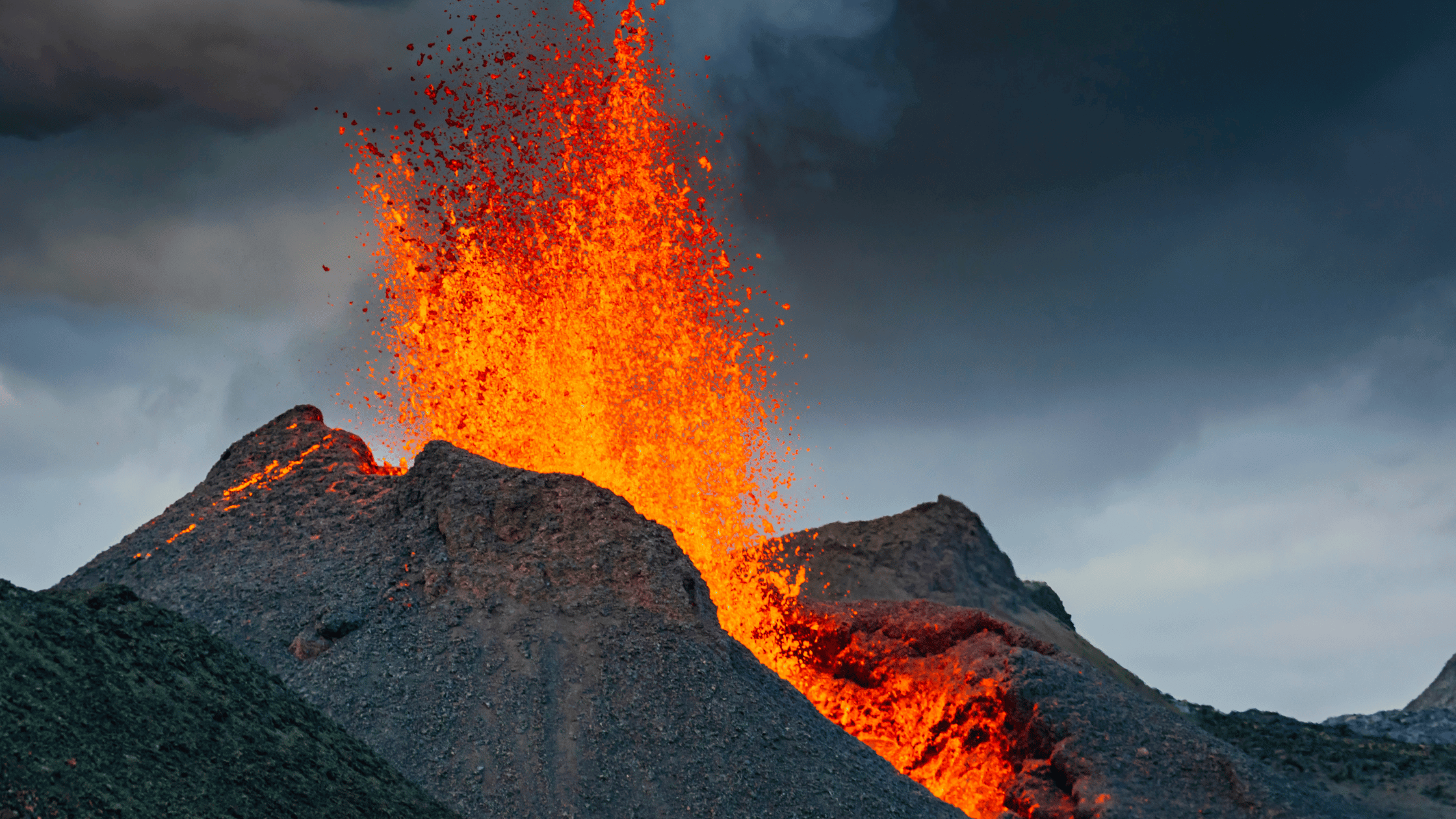 Iceland active volcano