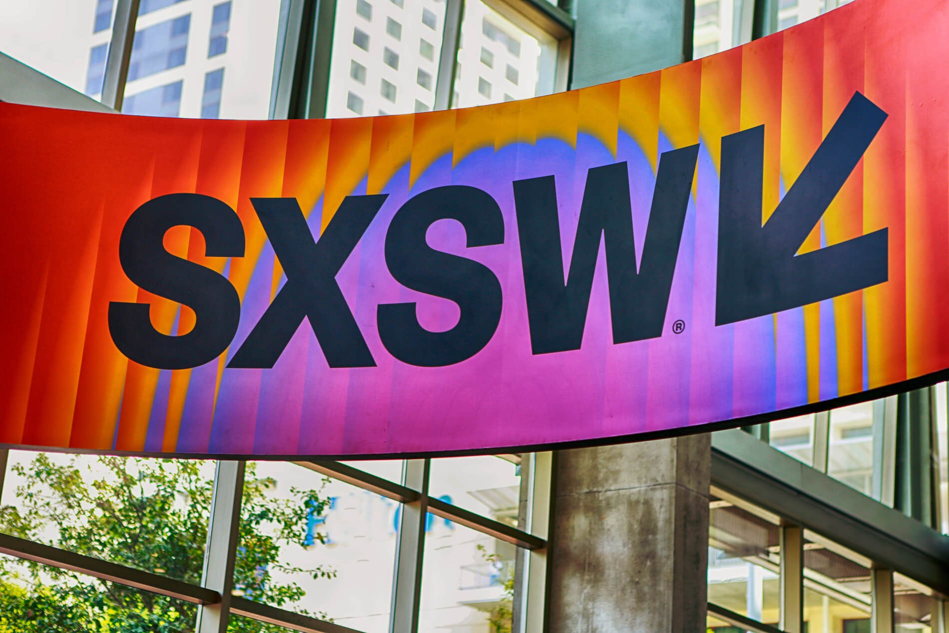 SXSW BANNER HANGING OUTDOORS