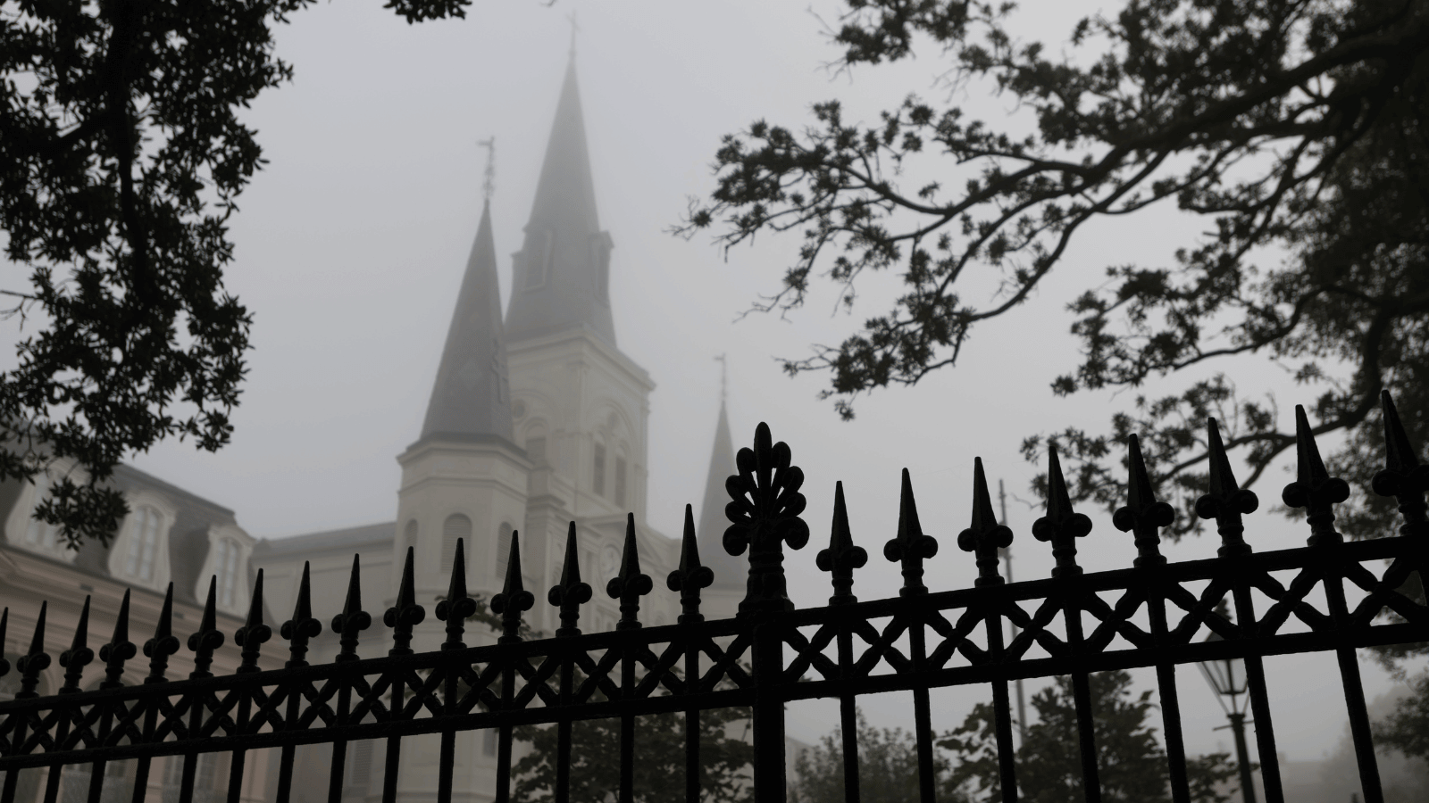 Eerie New Orleans image with fence