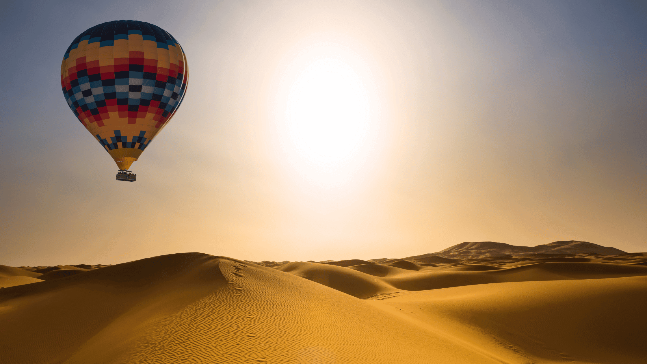 Hot Air Balloon over Dubai Desert