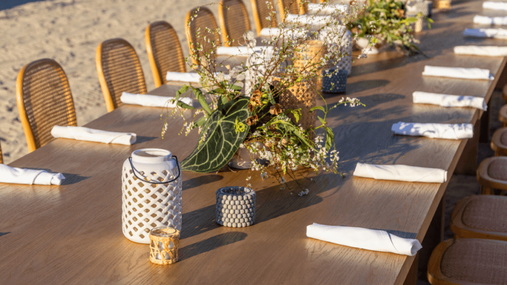 Eco-Friendly Material, Table Scape, Rattan, Local Greenery - Hosts Global